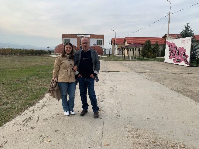 My father, Levan, and I exploring the grounds of the research center